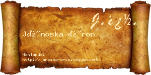 Jánoska Áron névjegykártya