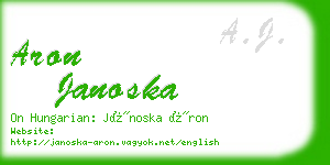 aron janoska business card